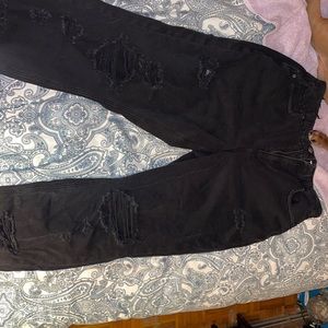 Brand new never worn size 10short black ripped mom jeans from American eagle